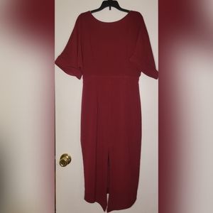 Asos Midi Dress in Red Wine Color
